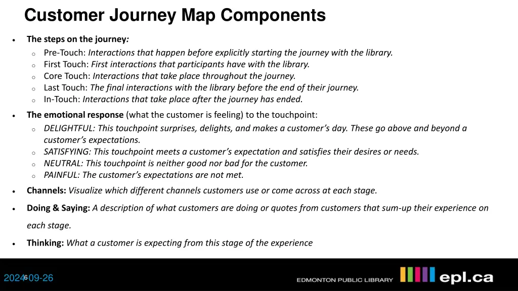 customer journey map components