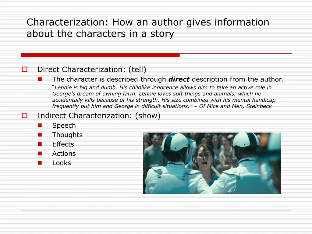 characterization how an author gives information