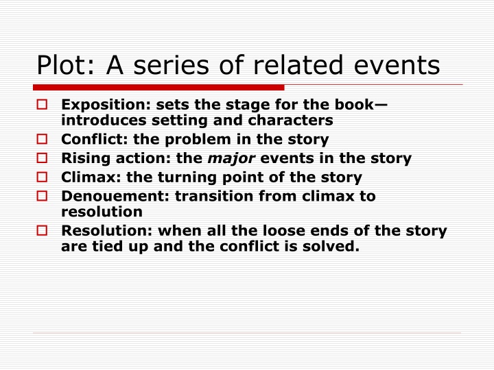 plot a series of related events