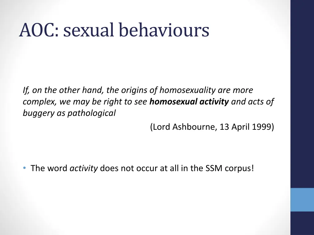 aoc sexual behaviours