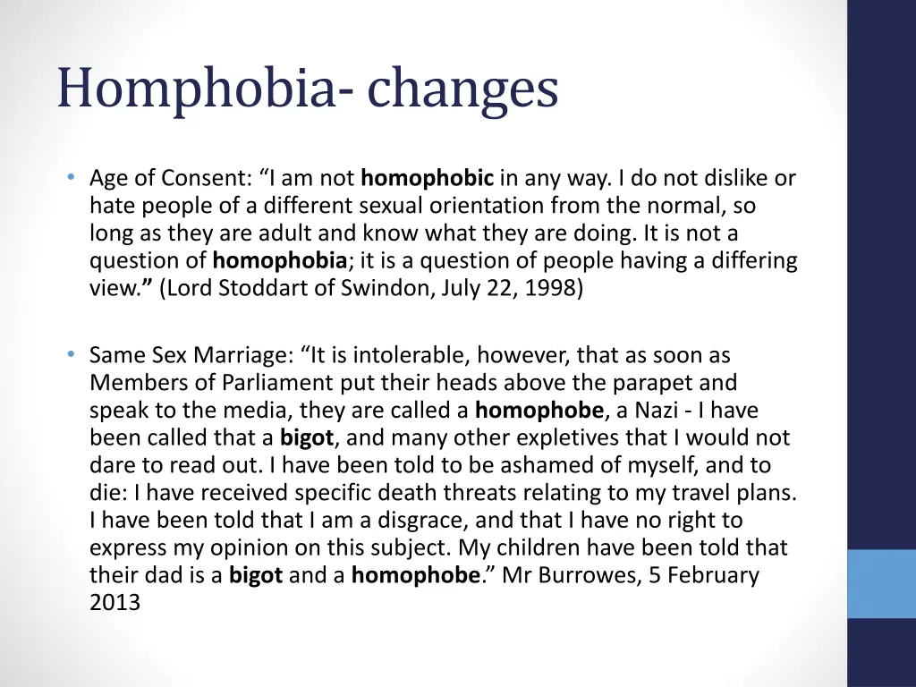 homphobia changes