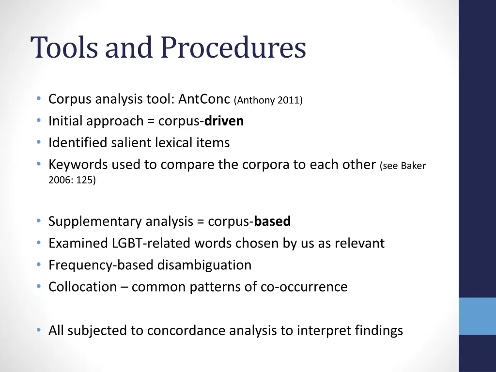 tools and procedures