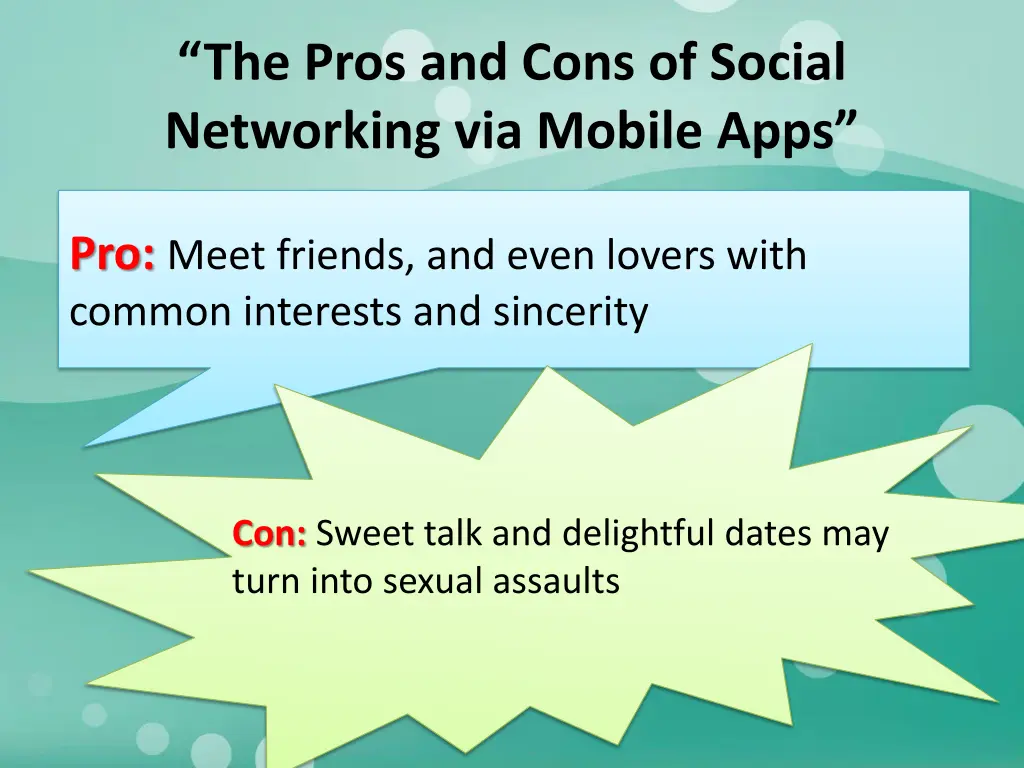 the pros and cons of social networking via mobile 5