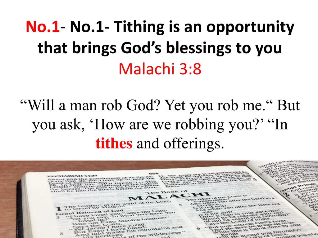 no 1 no 1 tithing is an opportunity that brings