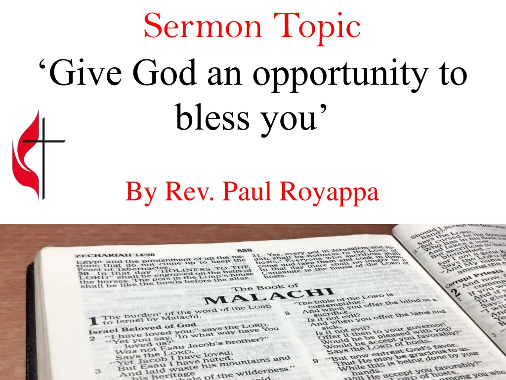 sermon topic give god an opportunity to bless you