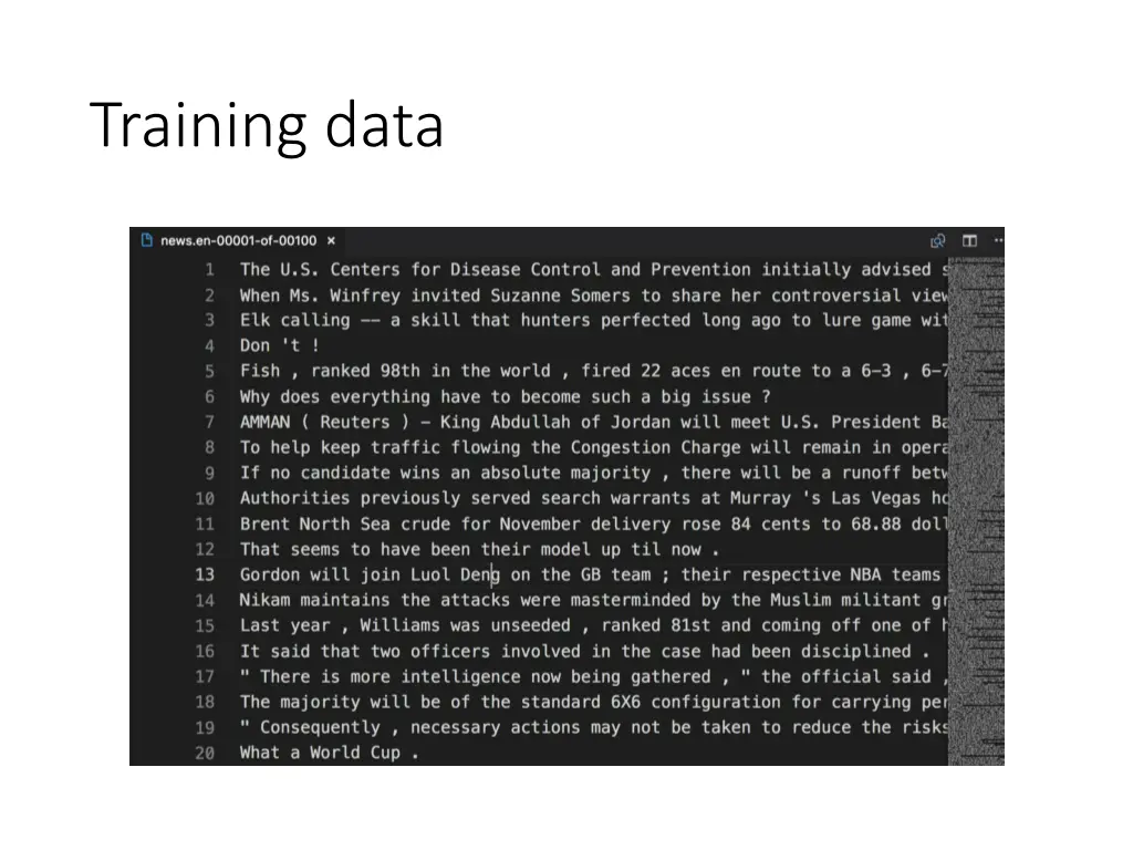 training data