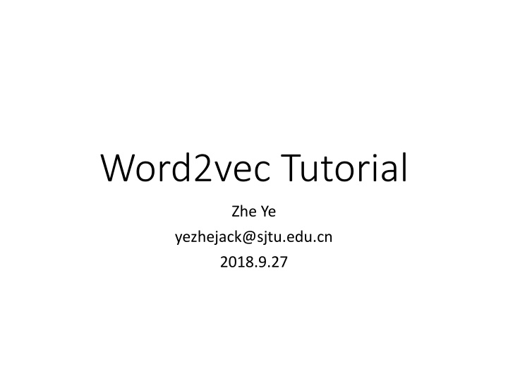 word2vec tutorial