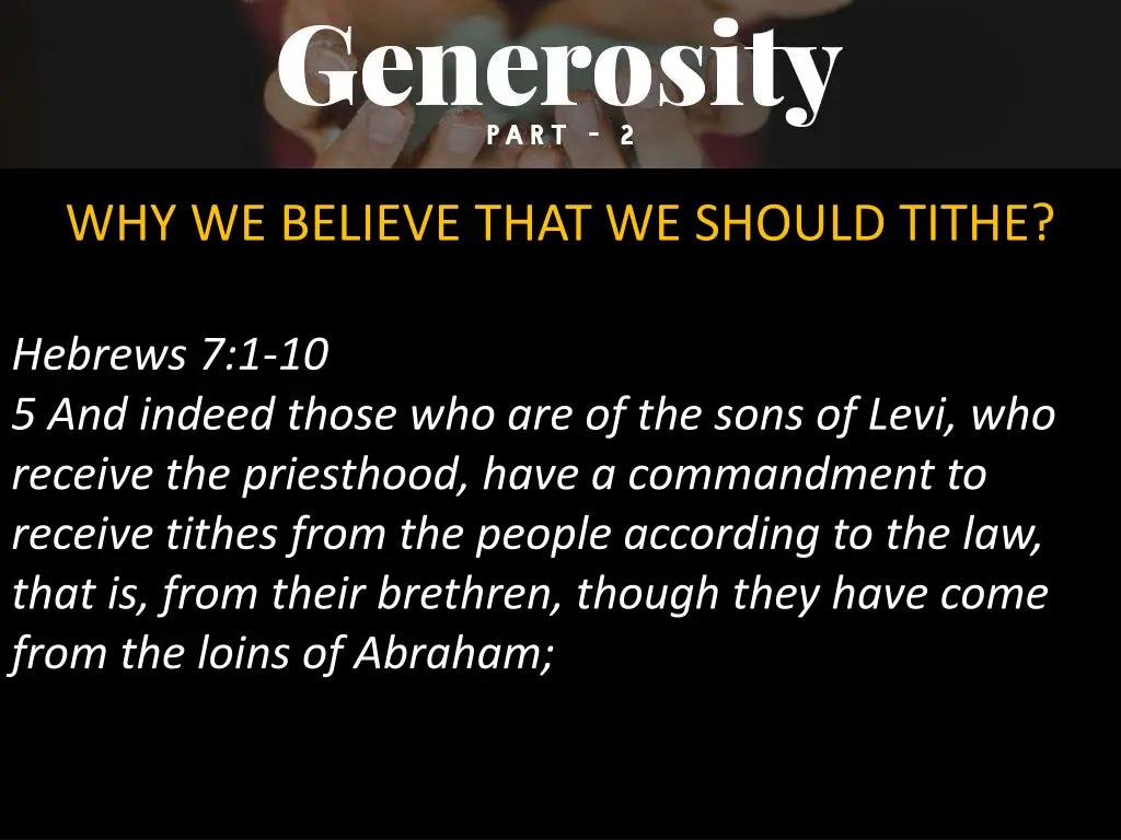 why we believe that we should tithe 5