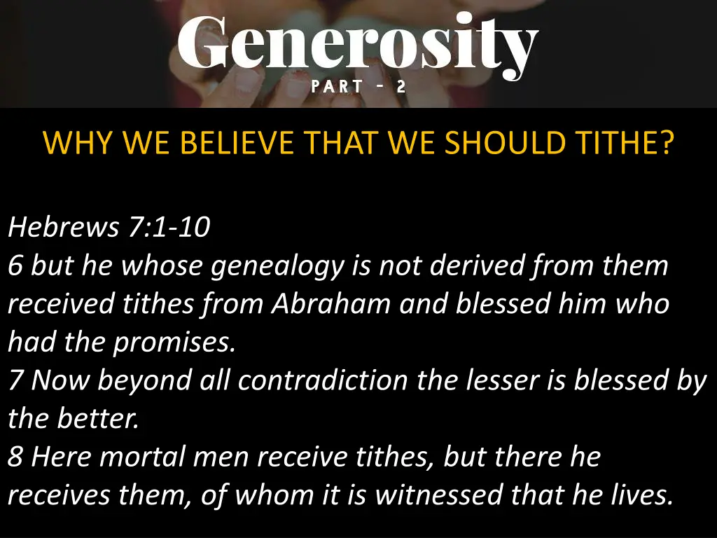 why we believe that we should tithe 6