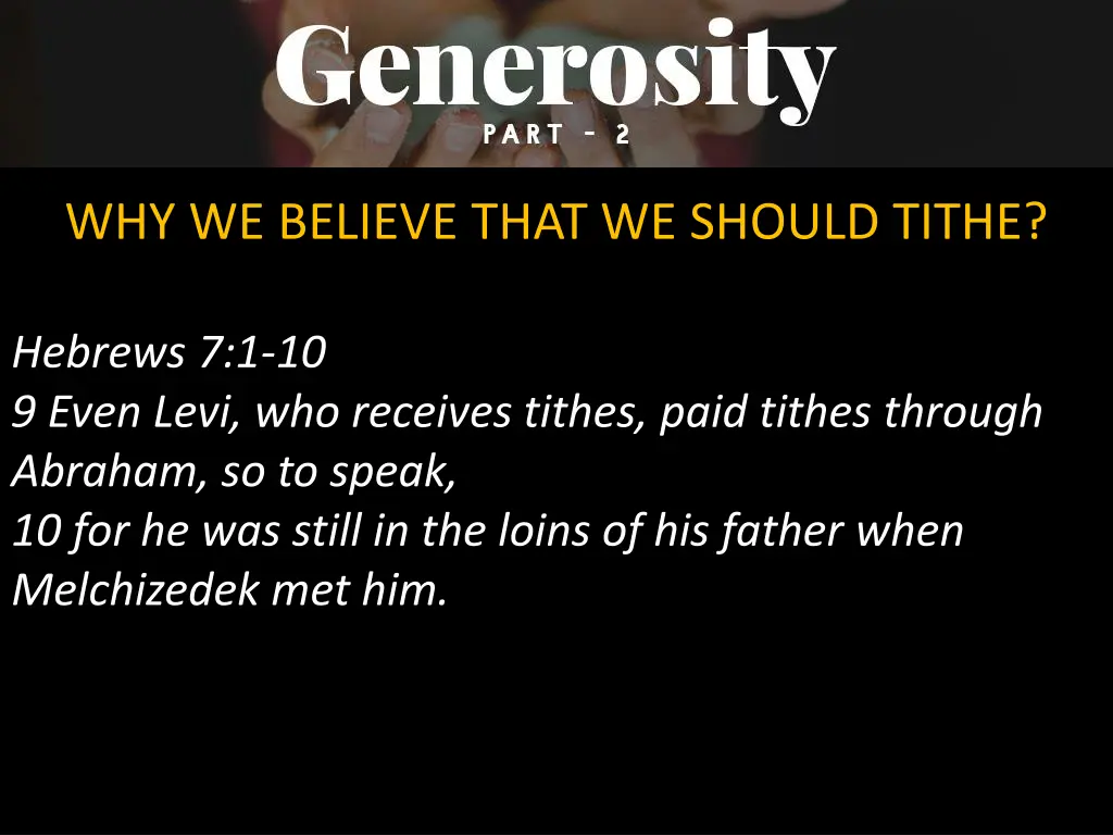 why we believe that we should tithe 7