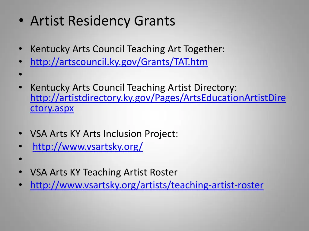 artist residency grants