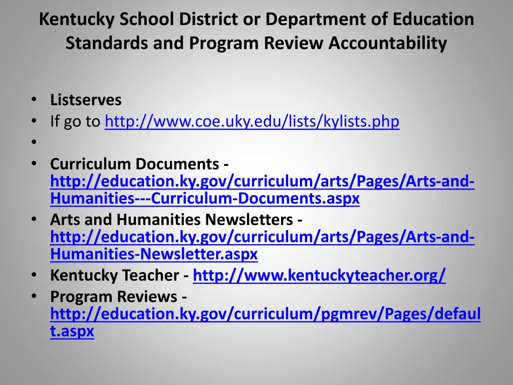 kentucky school district or department