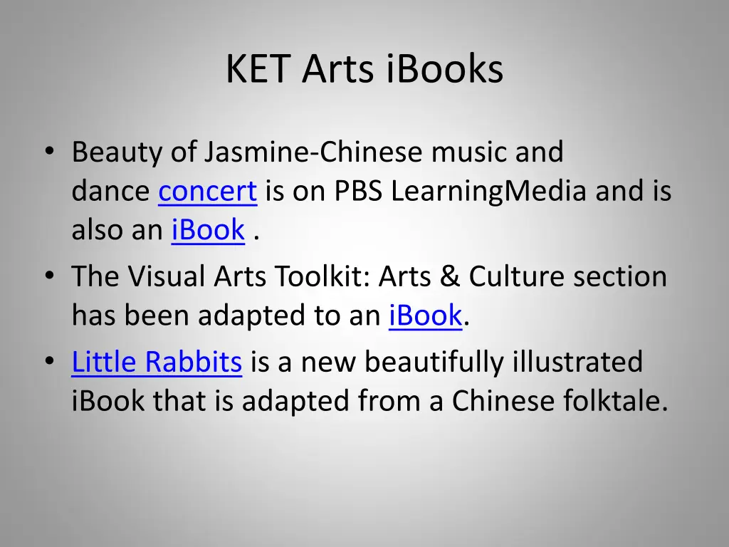 ket arts ibooks