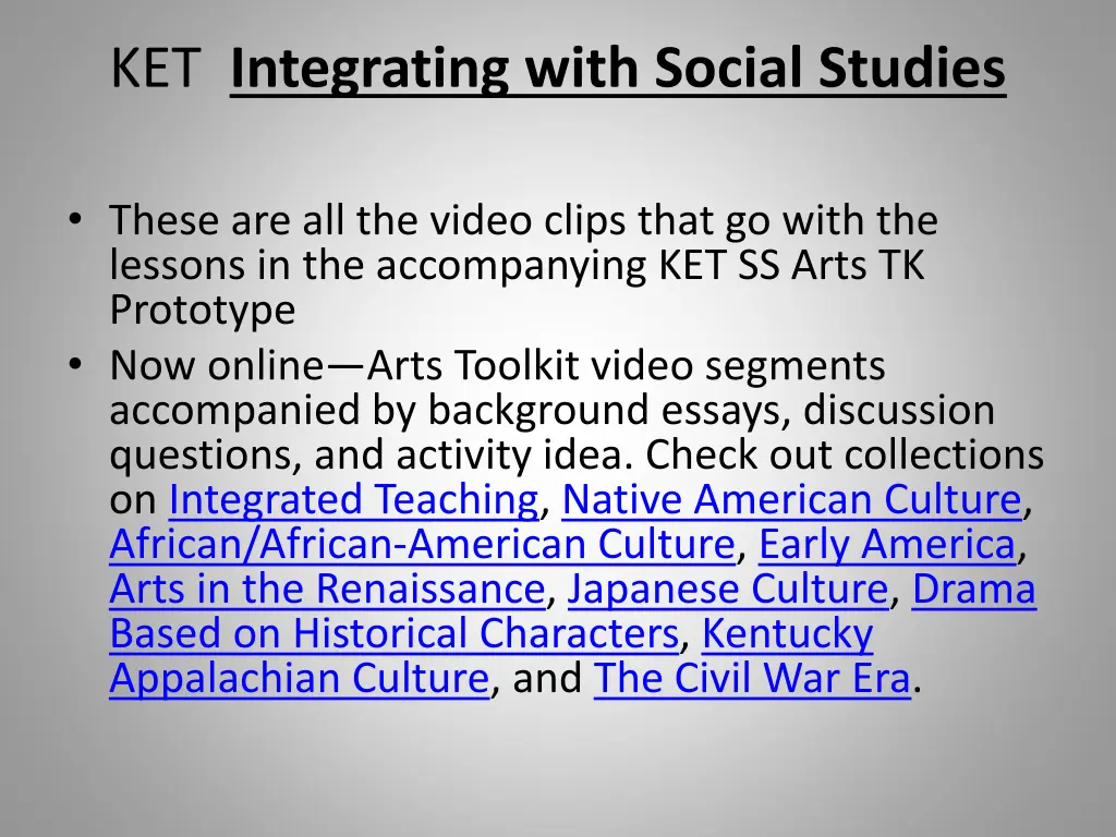 ket integrating with social studies