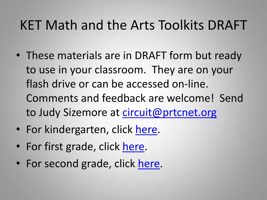 ket math and the arts toolkits draft