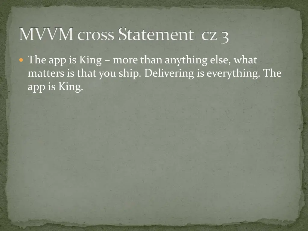 mvvm cross statement cz 3