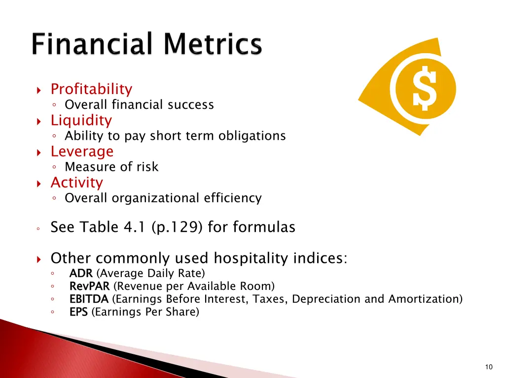 profitability overall financial success liquidity