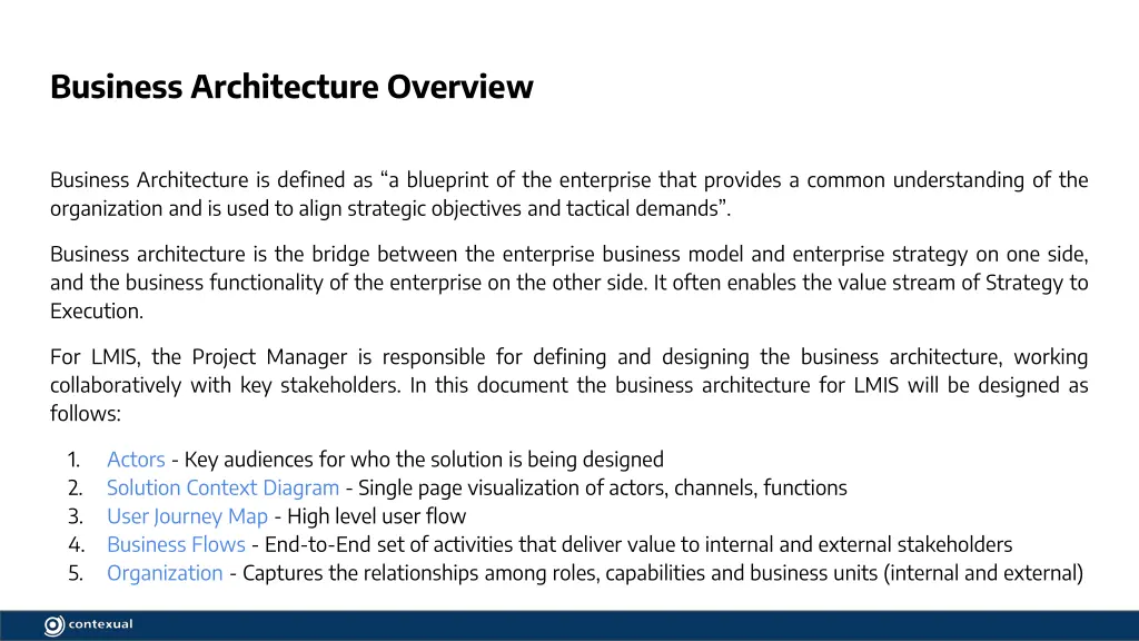 business architecture overview