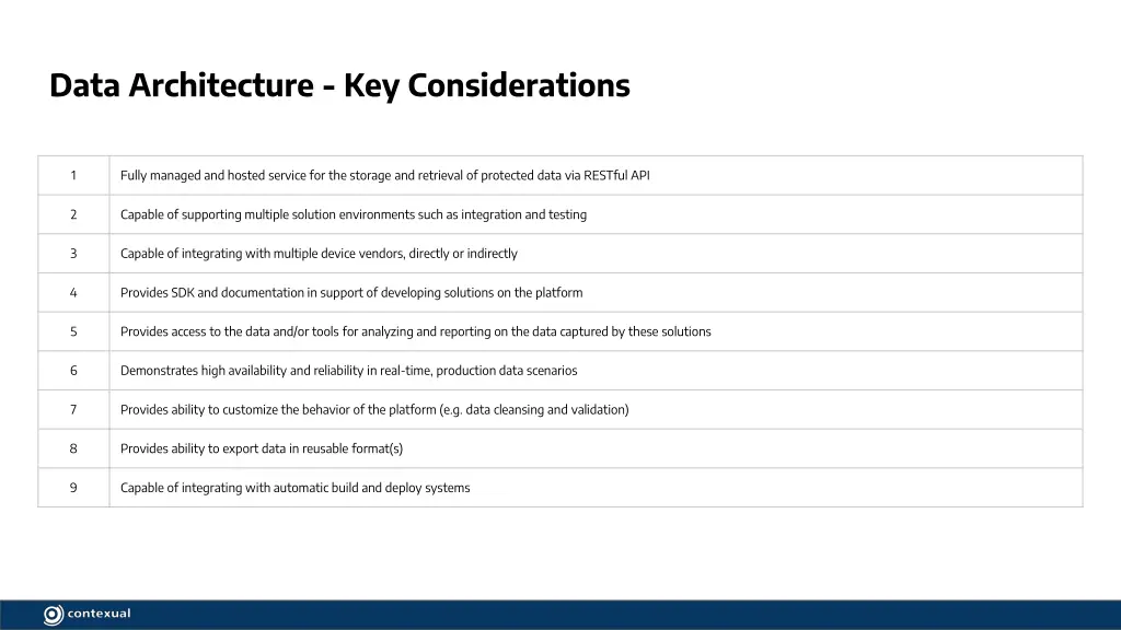 data architecture key considerations