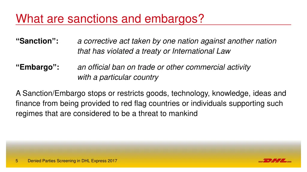 what are sanctions and embargos