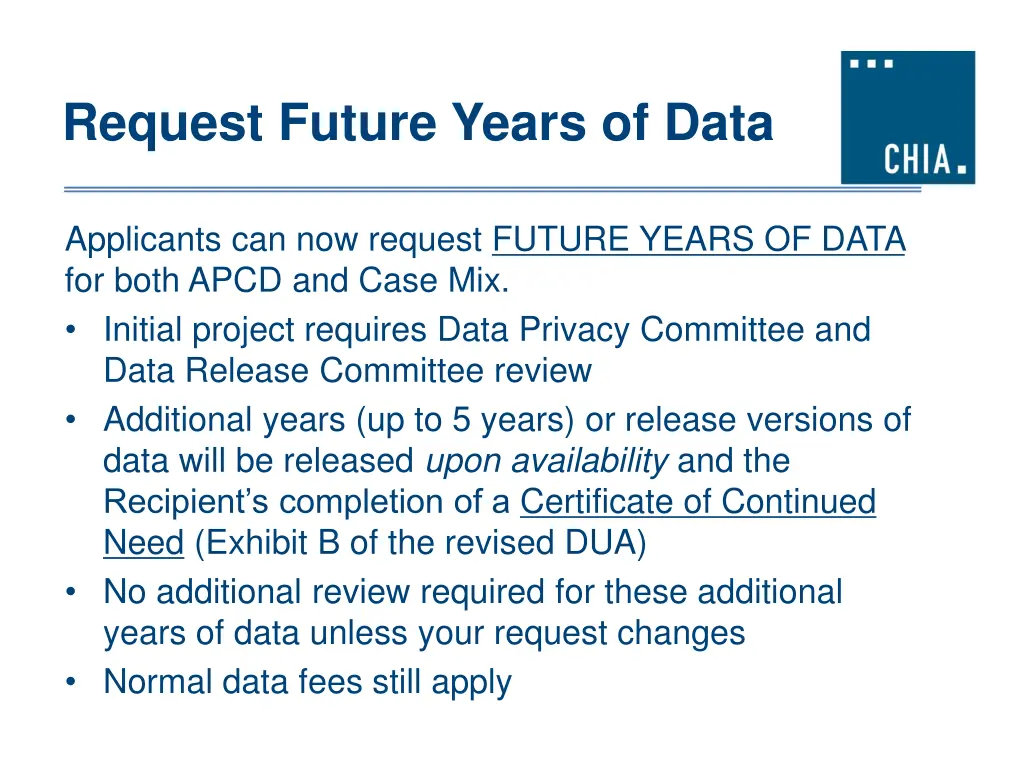 request future years of data