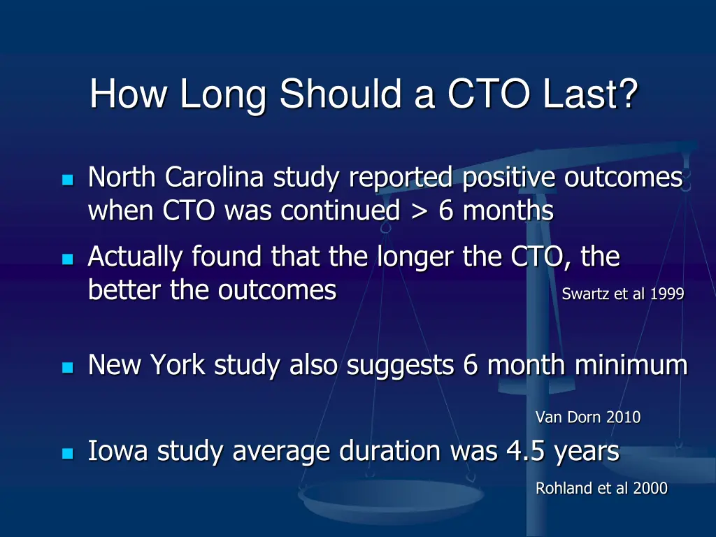 how long should a cto last