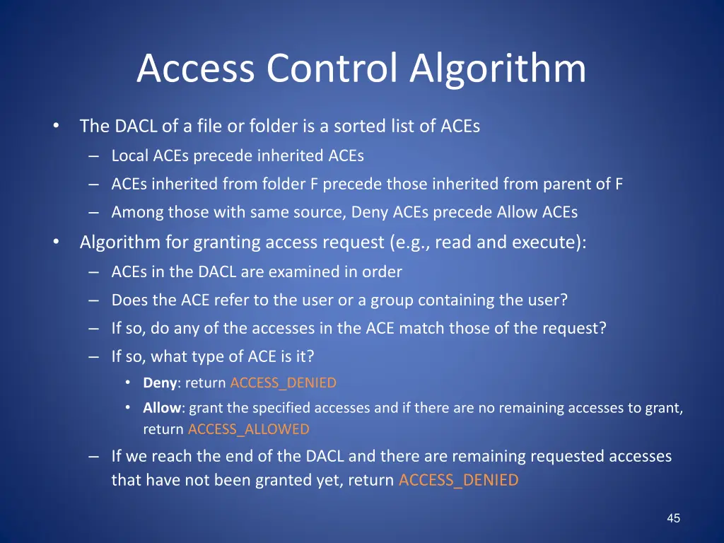 access control algorithm