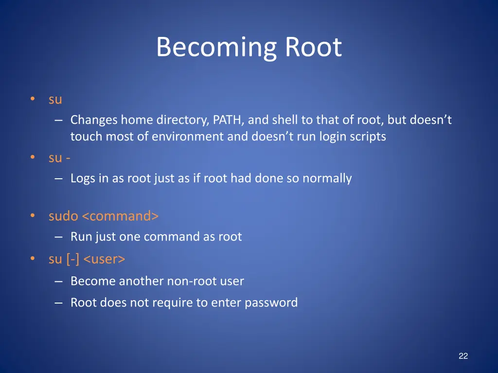 becoming root