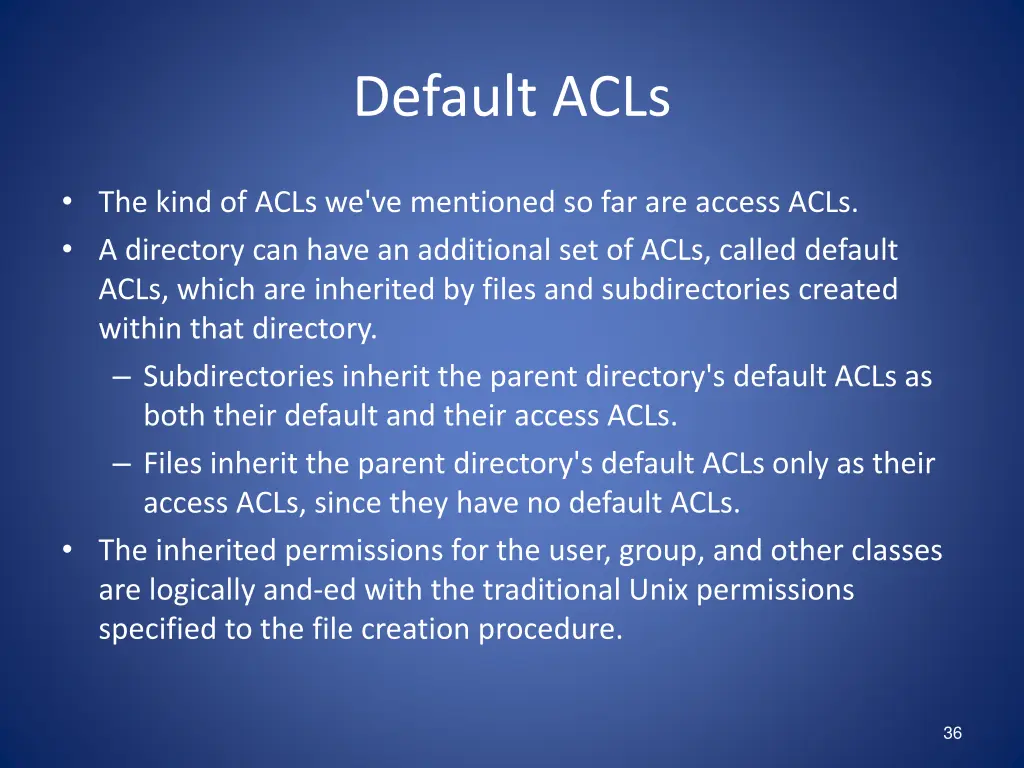 default acls