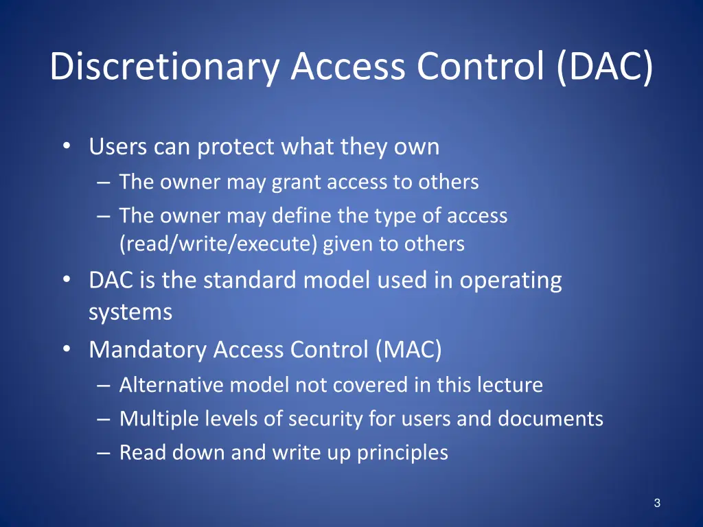 discretionary access control dac