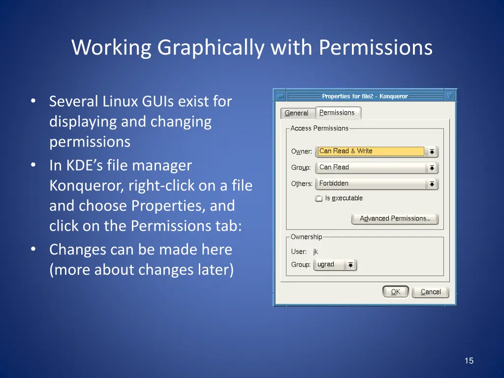 working graphically with permissions