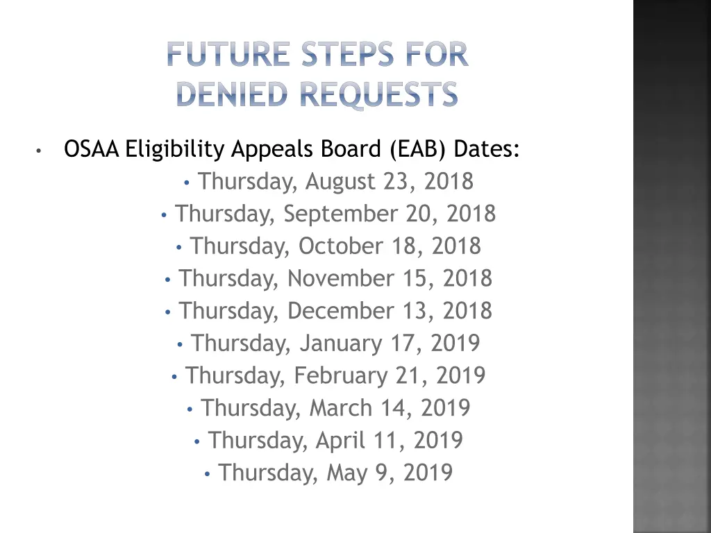 future steps for denied requests 1