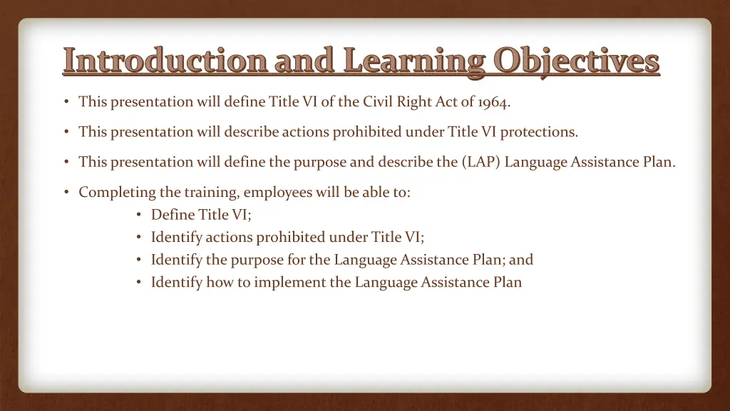 introduction and learning objectives