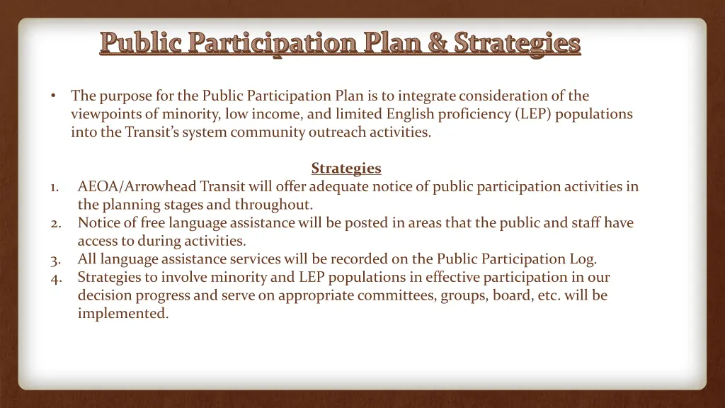 public participation plan strategies