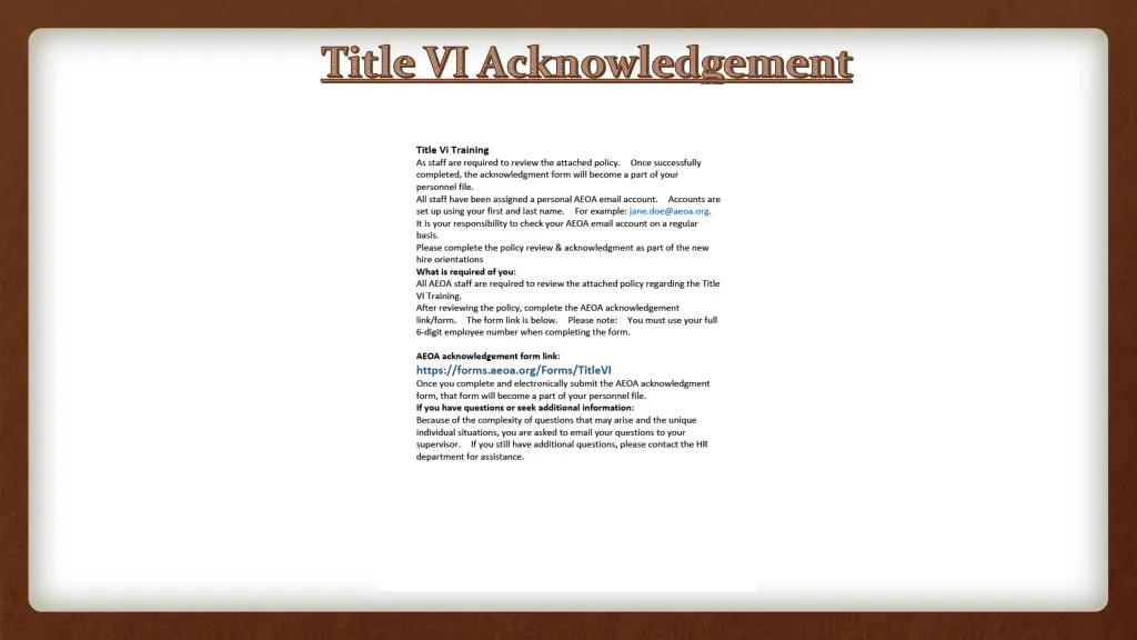 title vi acknowledgement