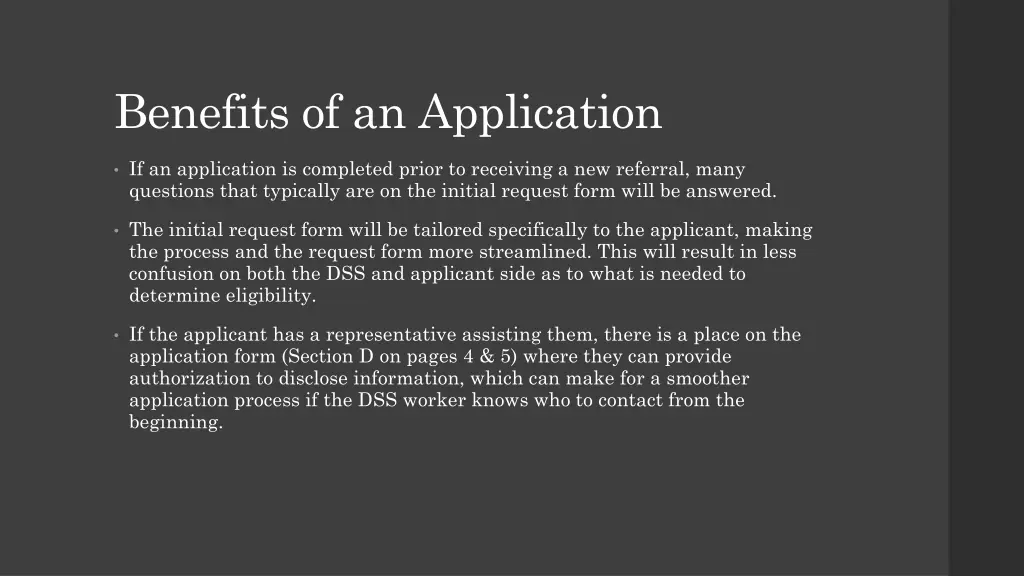 benefits of an application