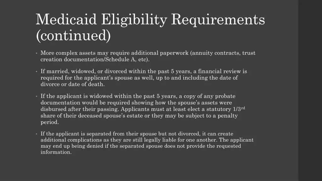 medicaid eligibility requirements continued 3