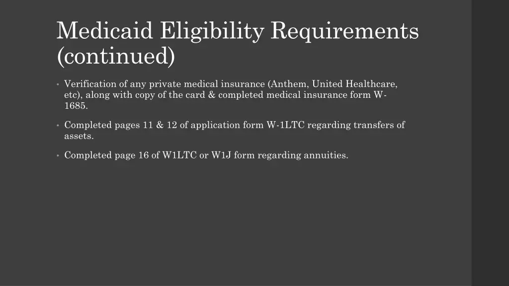 medicaid eligibility requirements continued 4