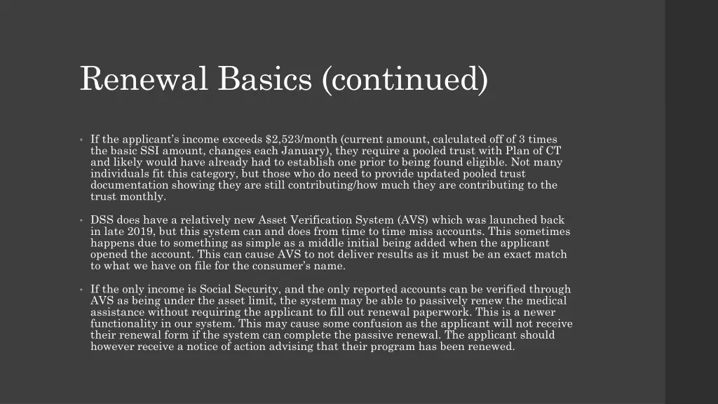 renewal basics continued