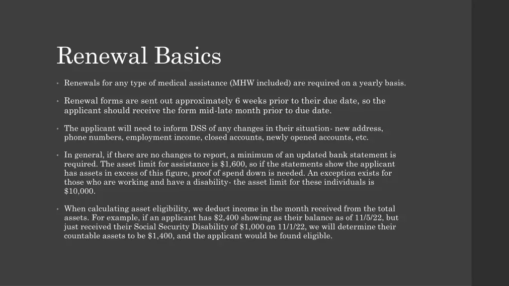 renewal basics