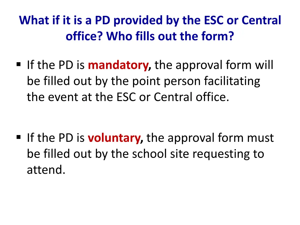 what if it is a pd provided by the esc or central