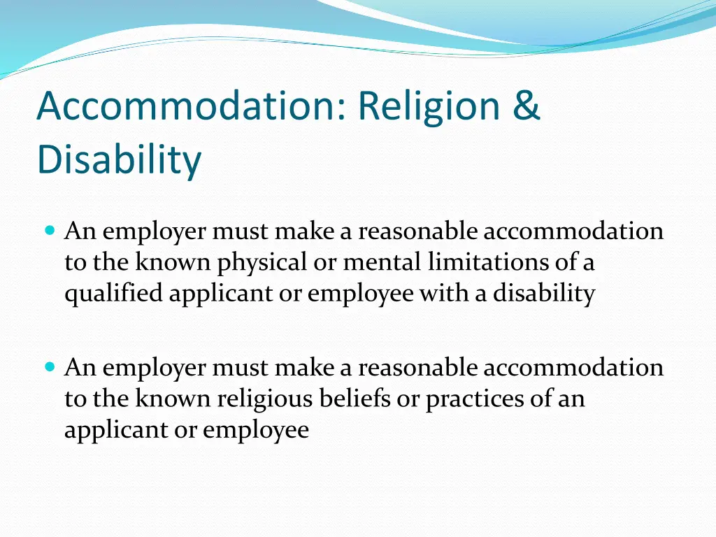 accommodation religion disability