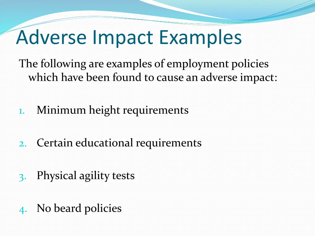 adverse impact examples