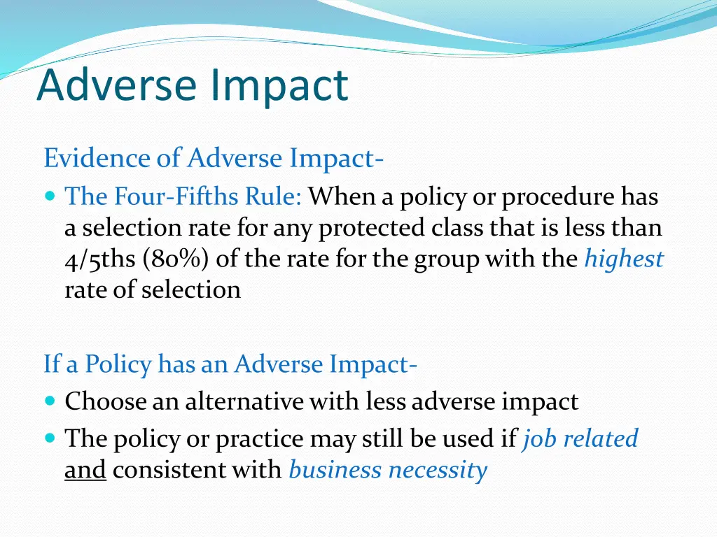 adverse impact