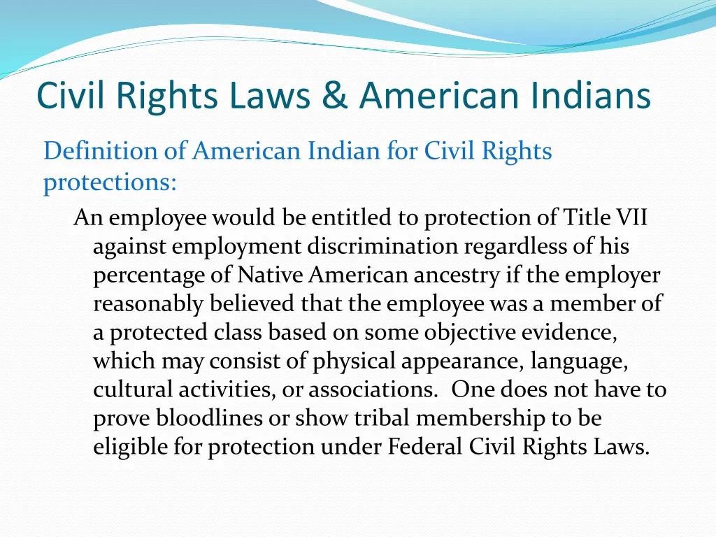 civil rights laws american indians 1