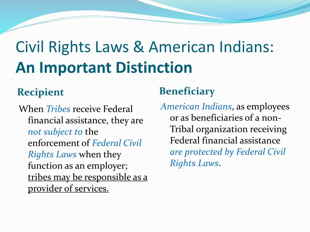 civil rights laws american indians an important