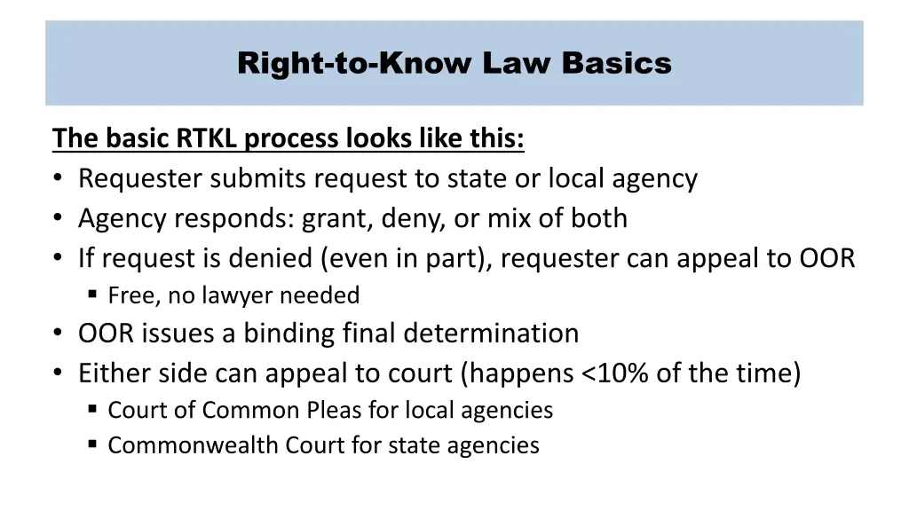 right to know law basics