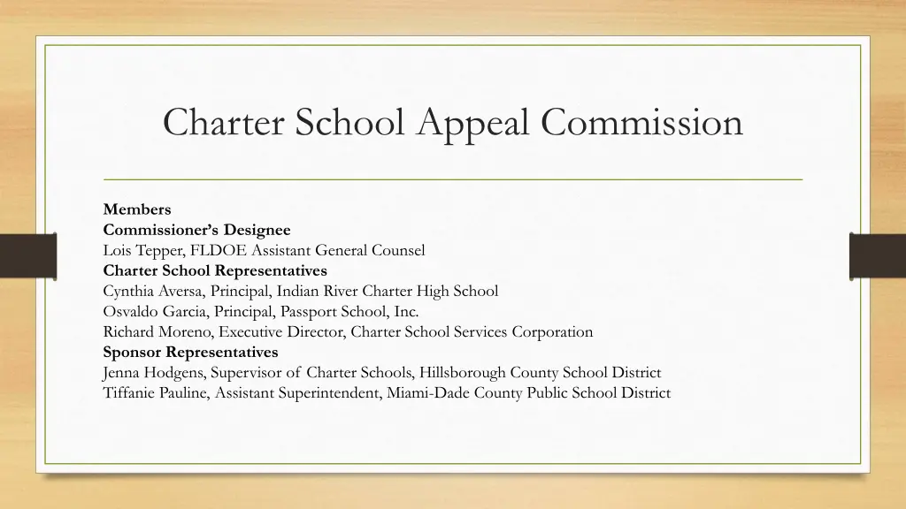 charter school appeal commission