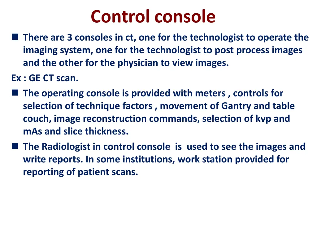 control console