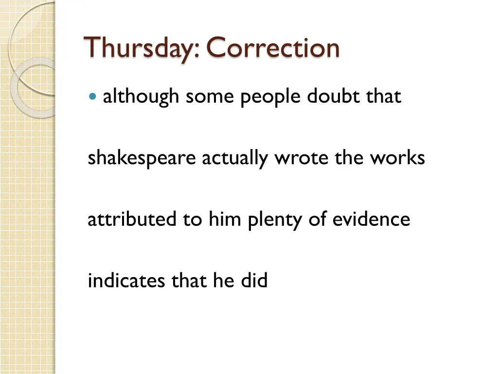 thursday correction